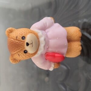 Vintage Enesco 1986 Lucy & Me Little Girl Bear with Candy Heart Valentines Day